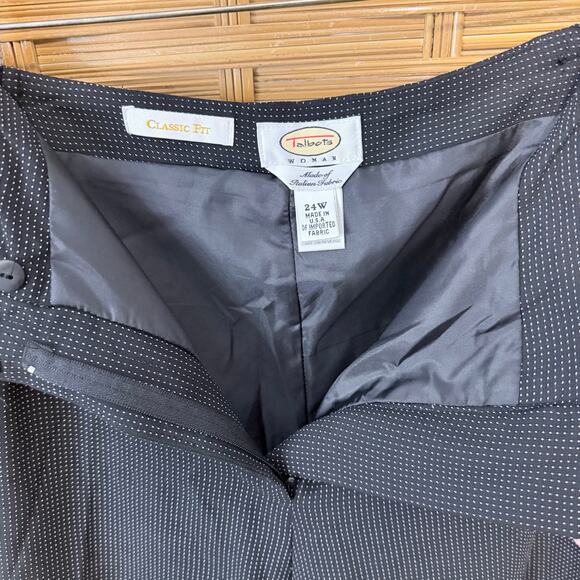 Talbots Polka Dot Pantsuit Blazer 22W Pant 24W Made USA Italian Fabric plus size - Picture 9 of 15